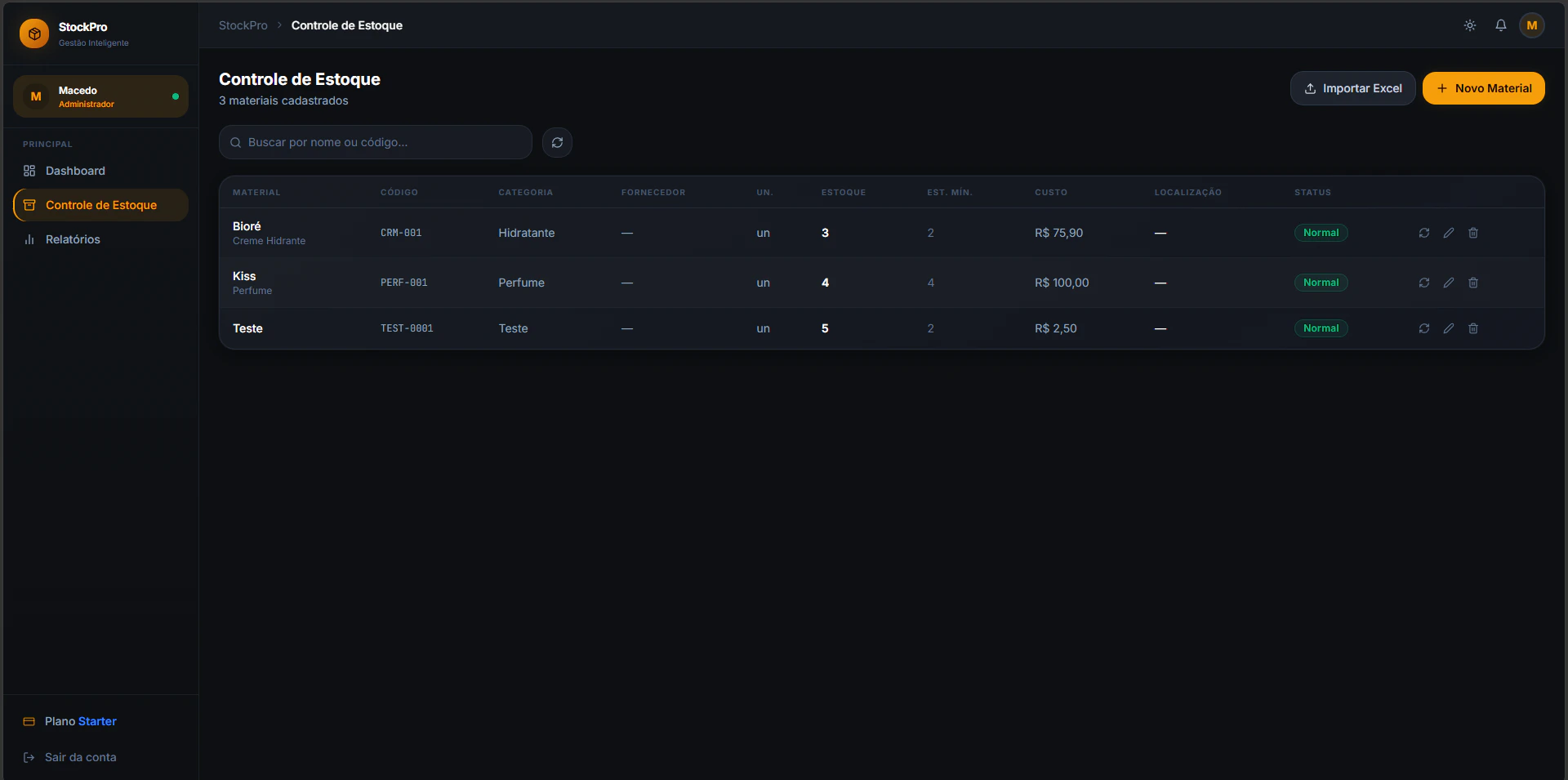 Controle de Estoque StockPro