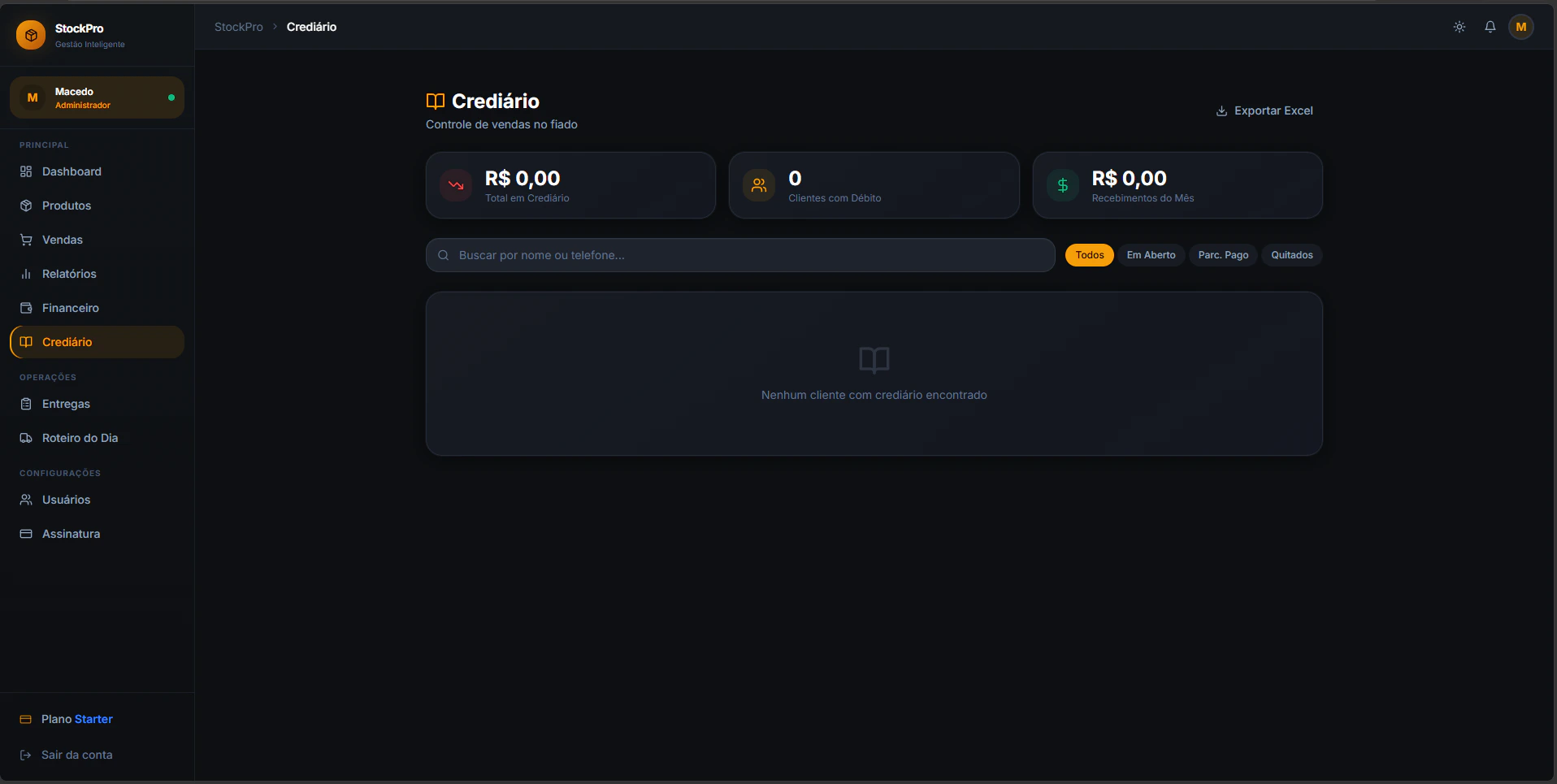 Módulo Crediário StockPro